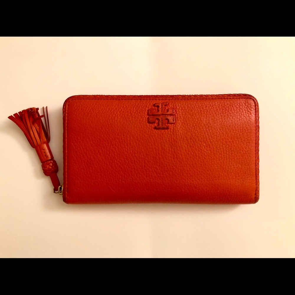 Tory Burch Orange Continental Wallet